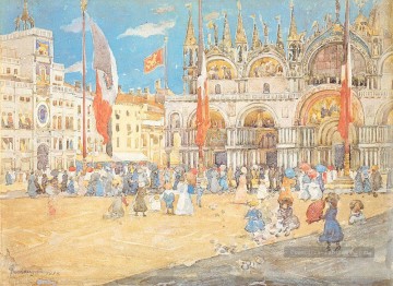 St Marks postimpressionnisme Maurice Prendergast Venise Peinture à l'huile